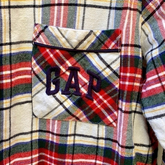 GAP + Pendleton Holiday Plaid Button Down Shirt/Pajama Top Sz S - Picture 4 of 13